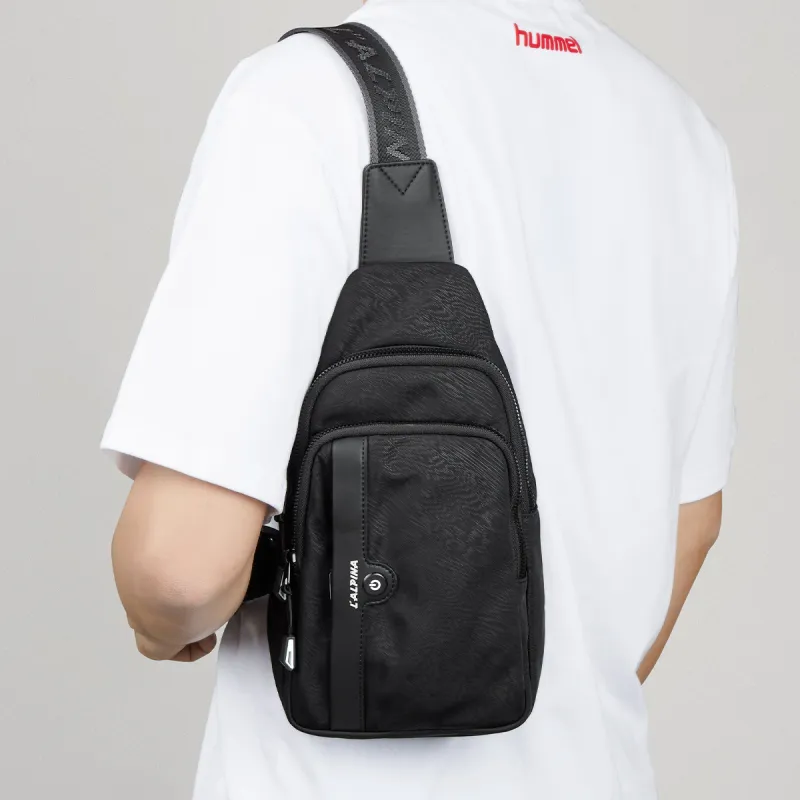 L'ALPINA Nylon Shoulder Bag, Crossbody Bag, Backpack, Sling Bag Regular Men's Black-6