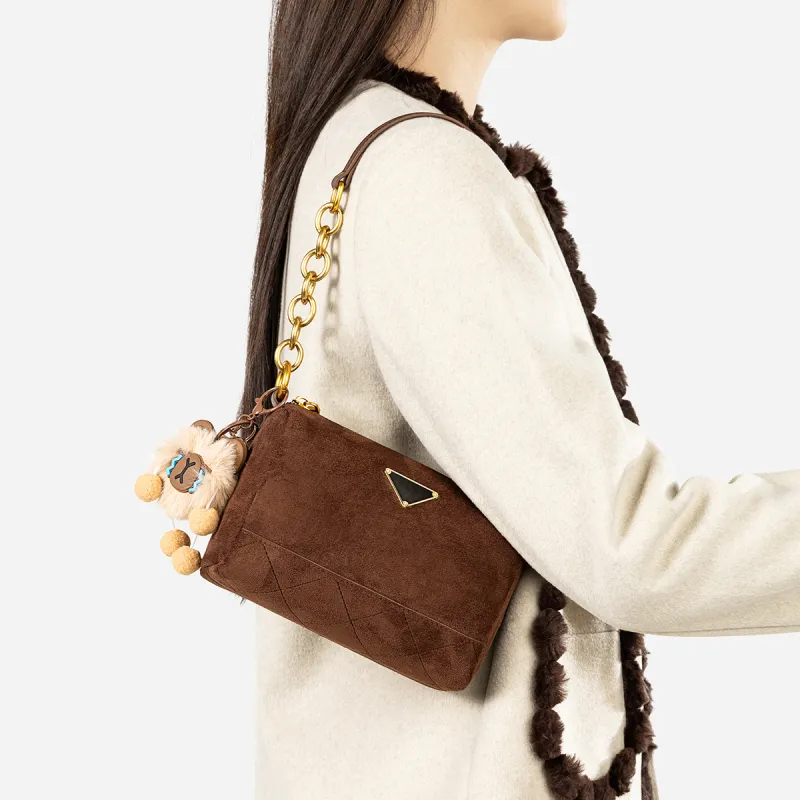 Teenmix Cow Leather Shoulder Bag, Crossbody Bag, Shoulder Bag Trumpets Women's Coffee/Caramel/Dark Blue-10