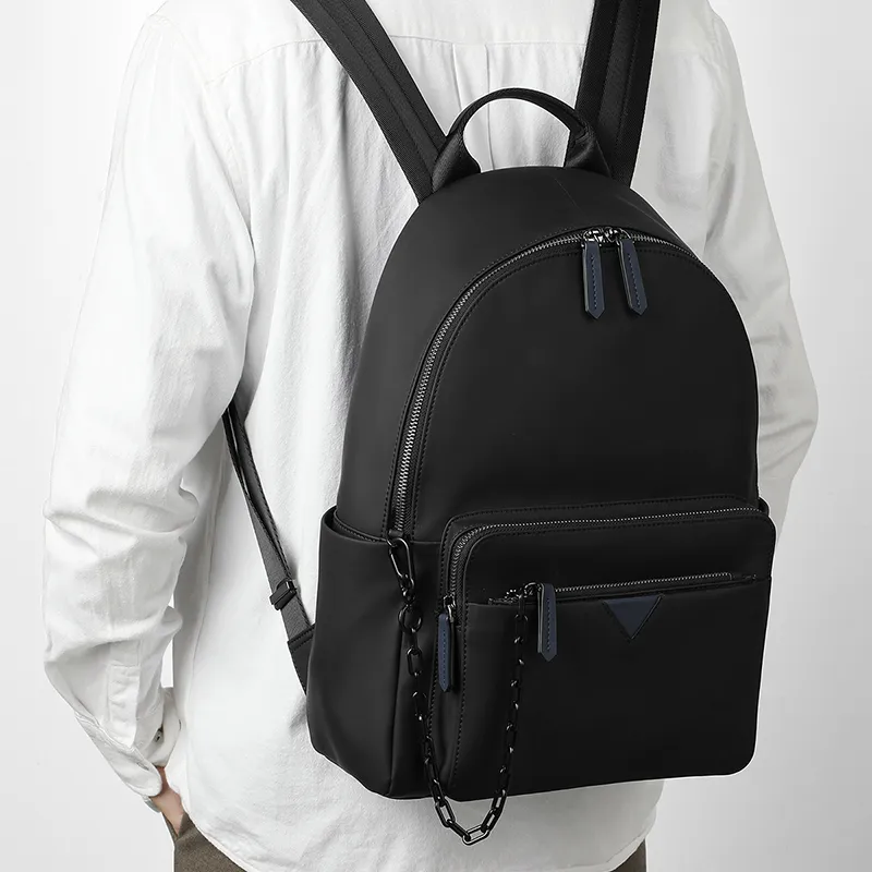 L'ALPINA Synthetic Leather Laptop Backpack Bag Large Size Men's Black & Blue-3
