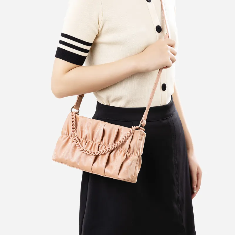 Teenmix PU With Synthetic Leather Shoulder Bag Women's Black/Nude Pink-12