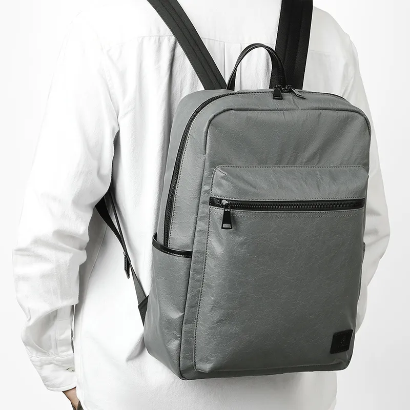 L'ALPINA Crackle Fabric Backpack Large Size Men's Khaki & Black/Gray Blue & Black-11