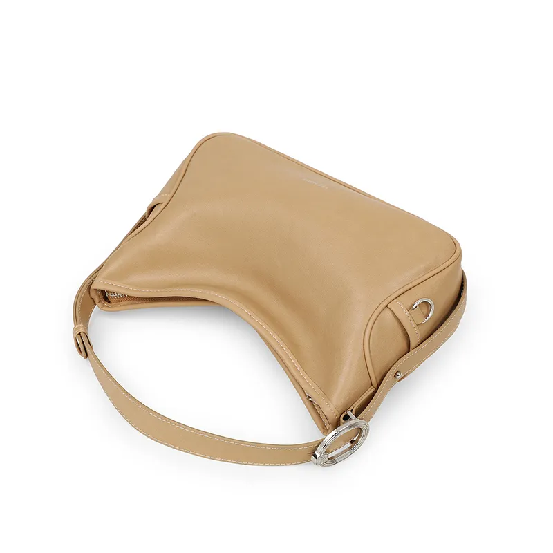 Teenmix Split Cow Leather With Synthetic Leather Crossbody Handbag, Shoulder Bag Regular Women's Ecru/Khaki/Black-26