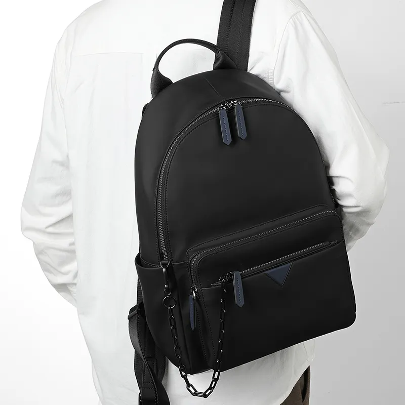 L'ALPINA Synthetic Leather Laptop Backpack Bag Large Size Men's Black & Blue-4