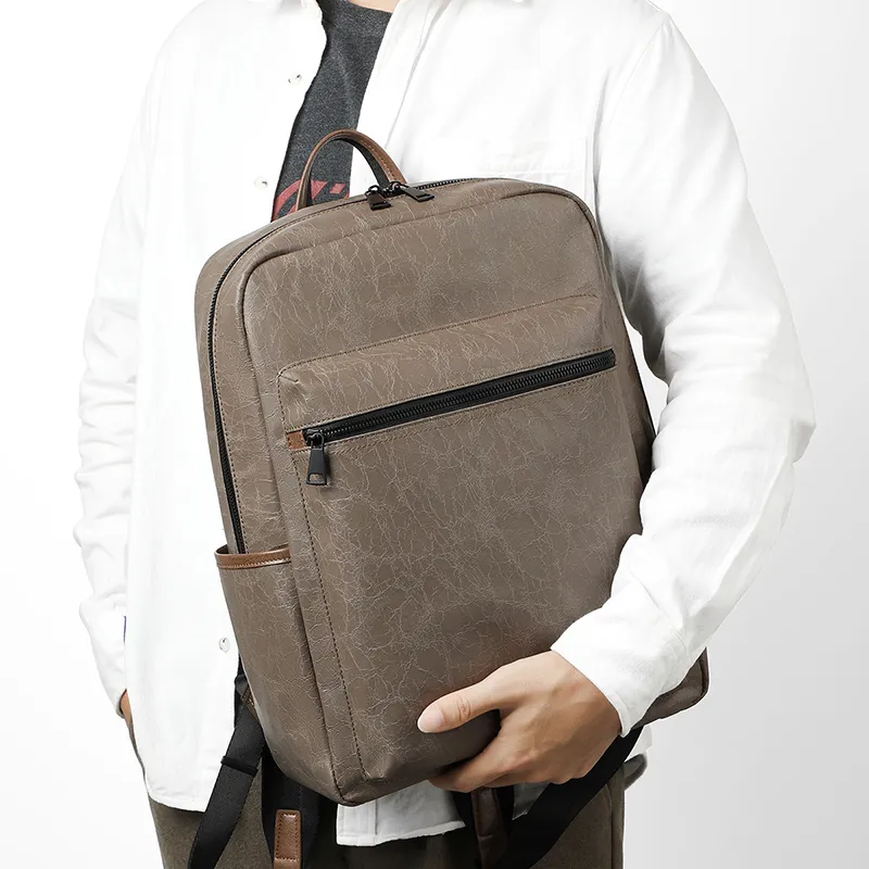 L'ALPINA Crackle Fabric Backpack Large Size Men's Khaki & Black/Gray Blue & Black-2