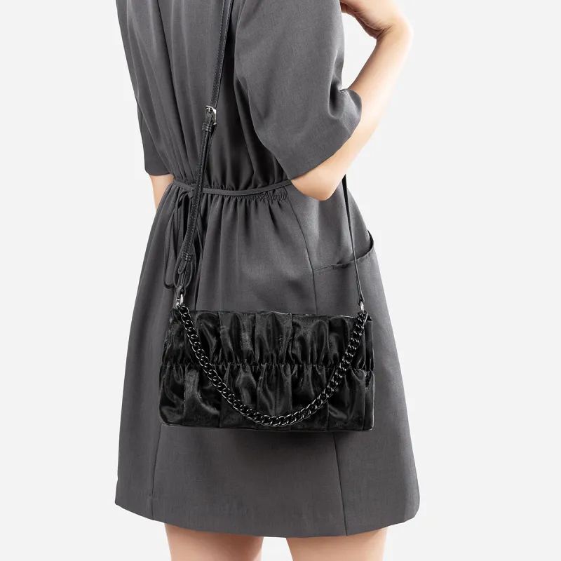 Teenmix PU With Synthetic Leather Shoulder Bag Women's Black/Nude Pink-6
