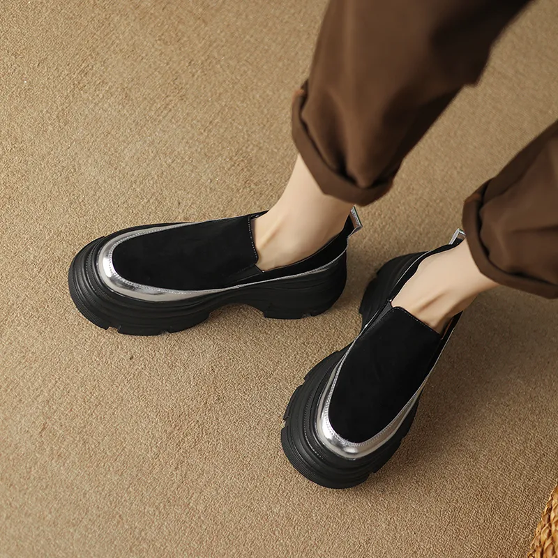 AIQINISHA Loafers Women's Brown/Black-1