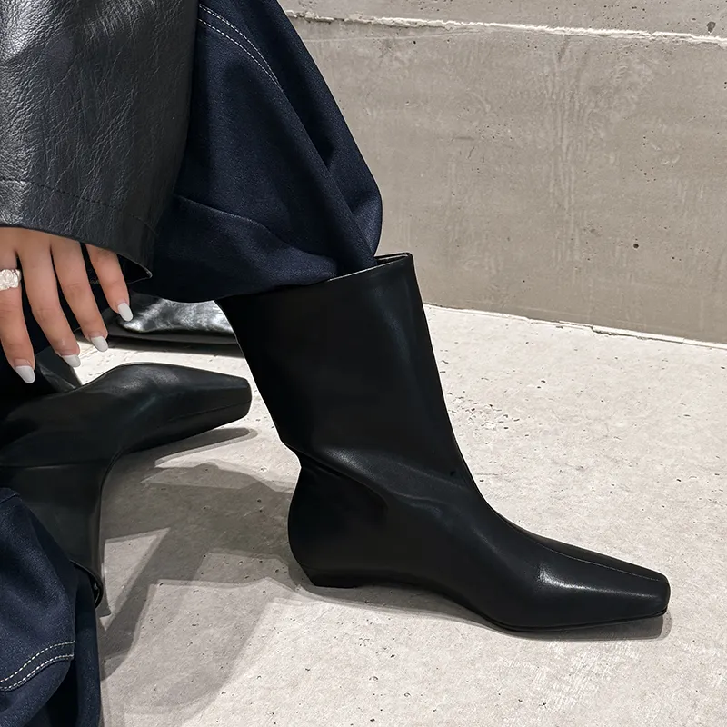 AIQINISHA Ankle Boots Women's Black-3