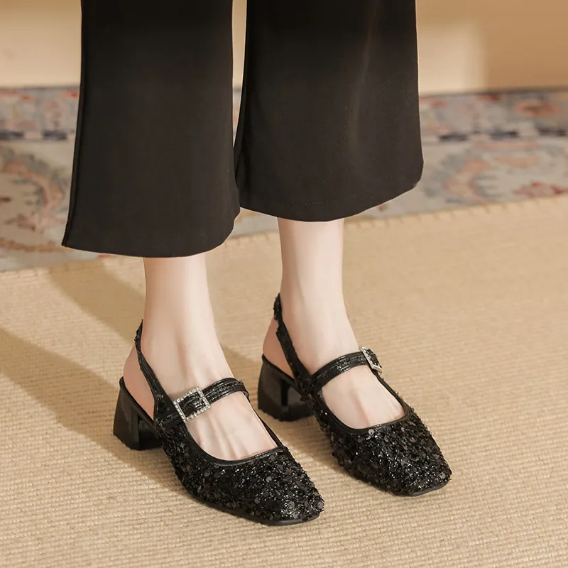 Varib Chunky Heel High Heels 5cm Women's-7