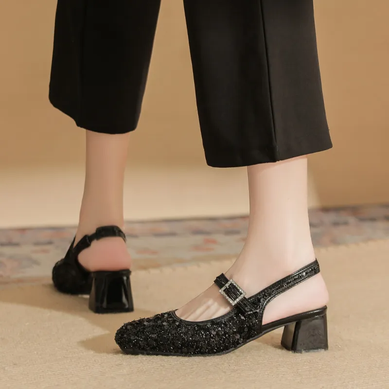 Varib Chunky Heel High Heels 5cm Women's-5