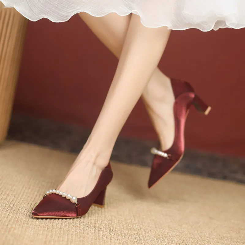 Varib Chunky Heel High Heels 6CM Women's-11