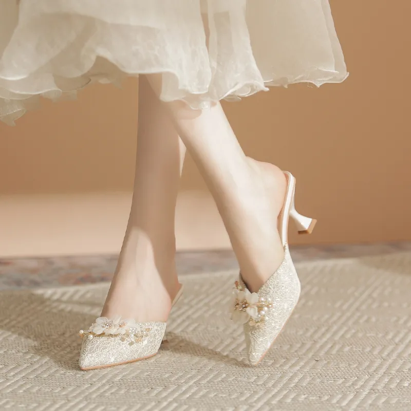 Varib Slip Resistant Abrasion Resistant Closed Toe Slippers Women's Champagne-5