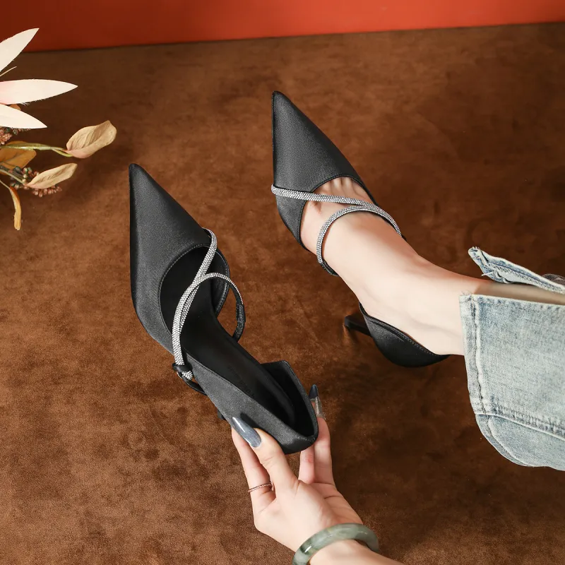 Varib Slim Heel High Heels 8CM Women's-4