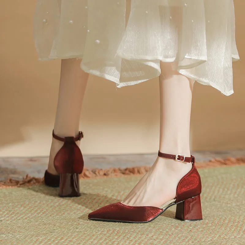 Varib Chunky Heel High Heels 5cm Women's-10