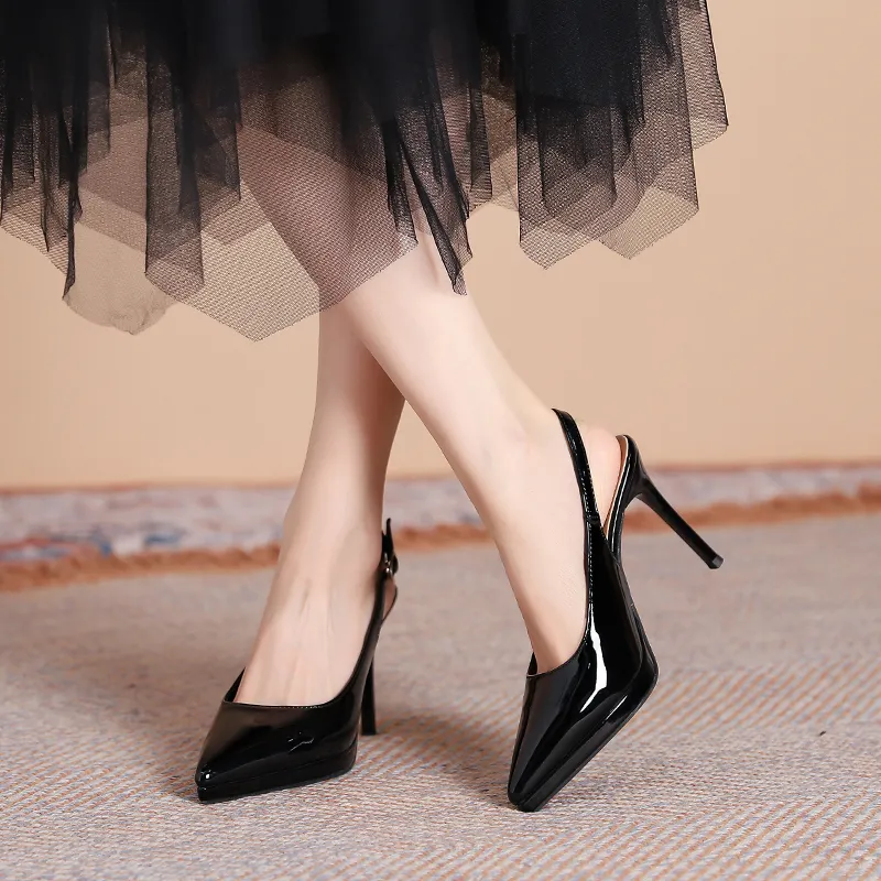 Varib Slim Heel High Heels 10CM Women's-14