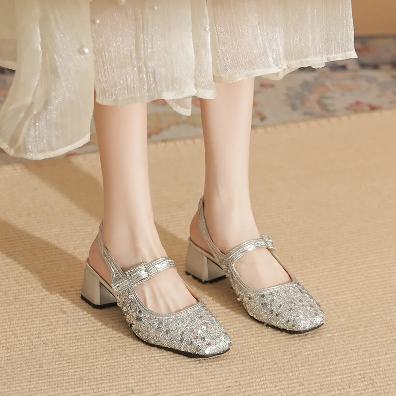 Varib Chunky Heel High Heels 5cm Women's-2