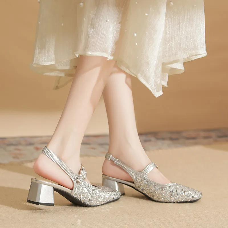 Varib Chunky Heel High Heels 5cm Women's-3