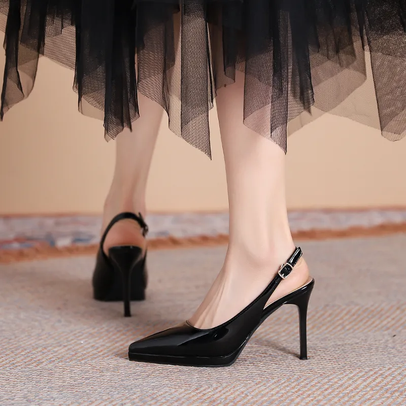 Varib Slim Heel High Heels 10CM Women's-16