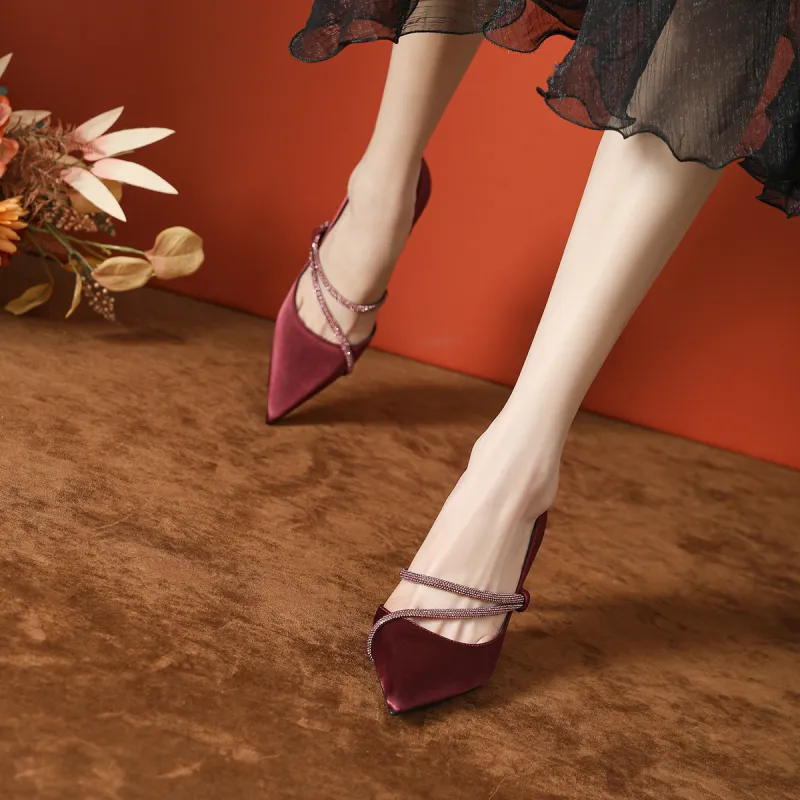 Varib Slim Heel High Heels 8CM Women's-10