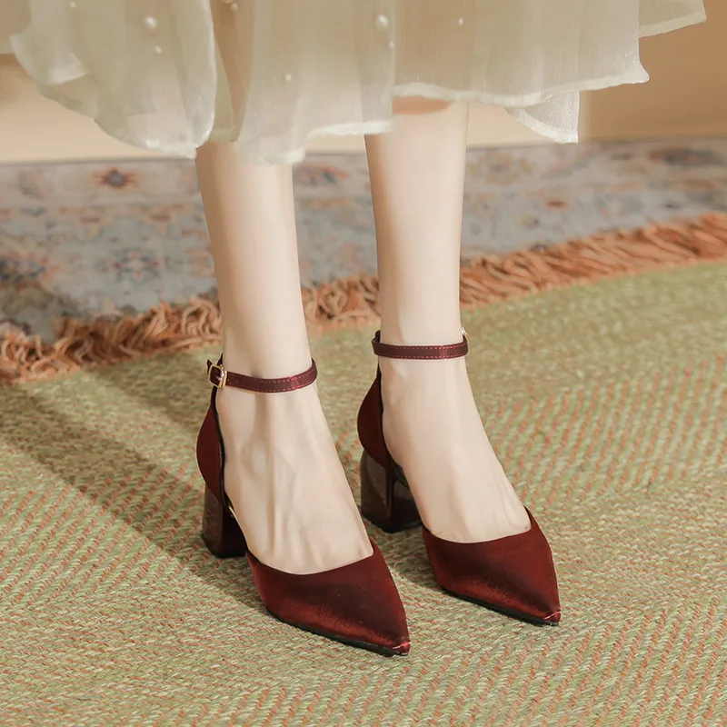 Varib Chunky Heel High Heels 5cm Women's-8