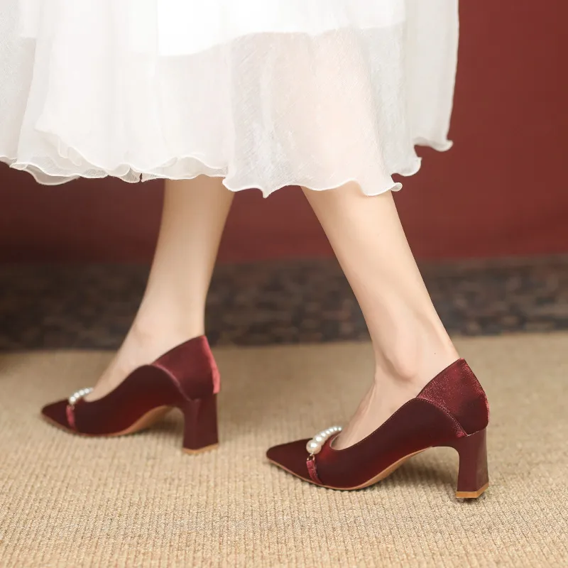 Varib Chunky Heel High Heels 6CM Women's-10
