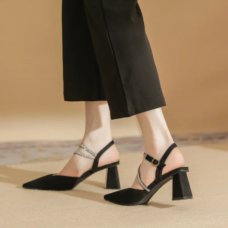 Varib Chunky Heel High Heels 6.5cm Women's-9