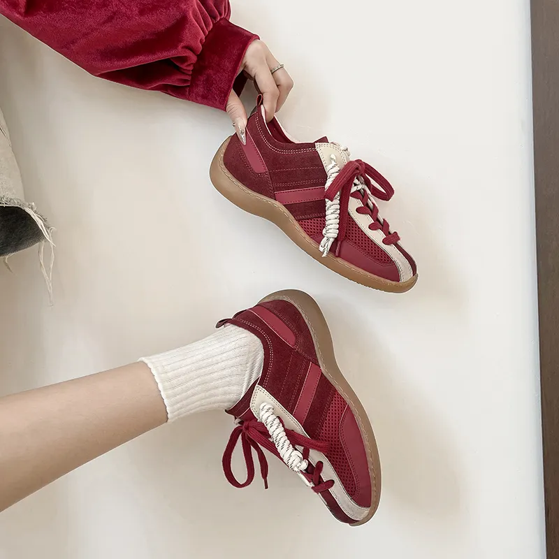 Varib Slip Resistant Moisture Wicking Lightweight Low Top Casual Running Shoes Women's Red-1