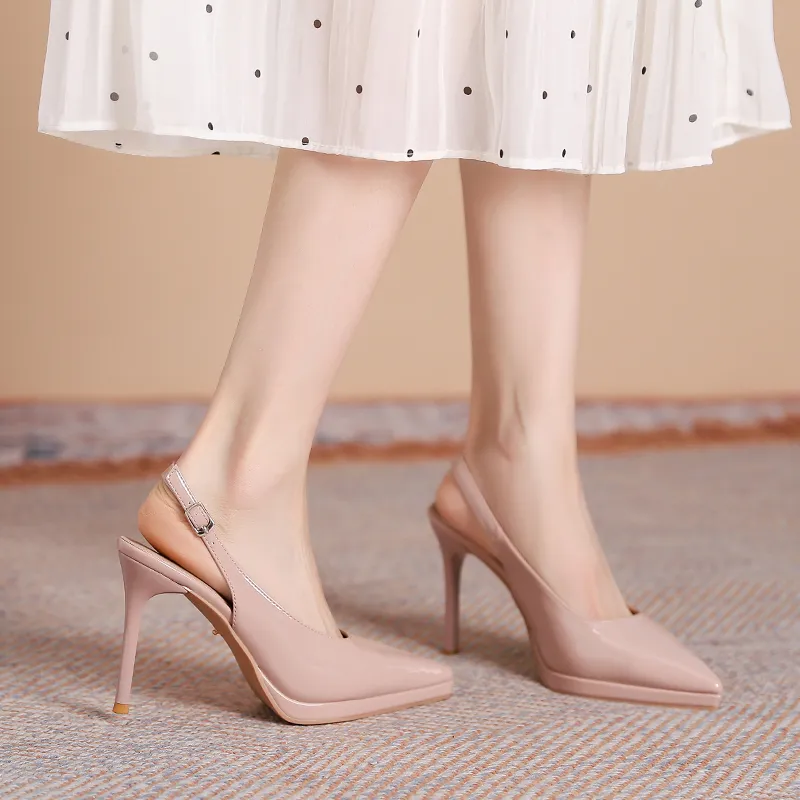 Varib Slim Heel High Heels 10CM Women's-12