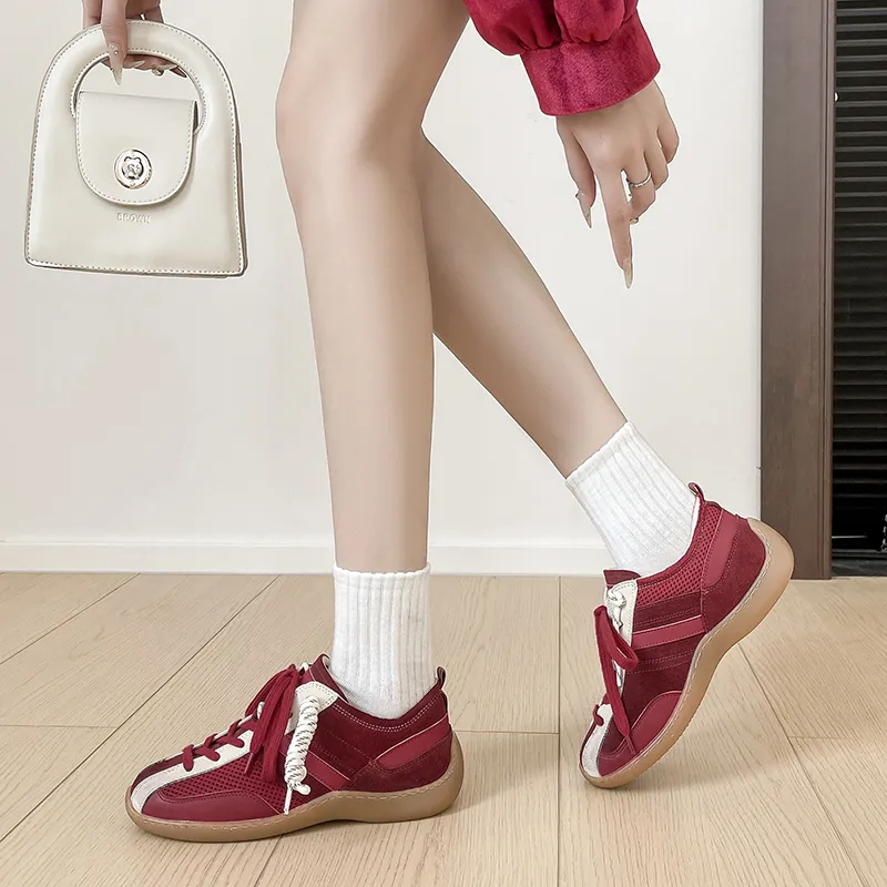 Varib Slip Resistant Moisture Wicking Lightweight Low Top Casual Running Shoes Women's Red-4