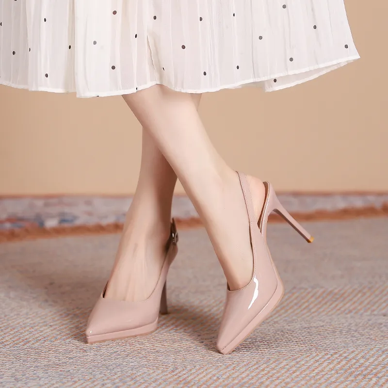 Varib Slim Heel High Heels 10CM Women's-8