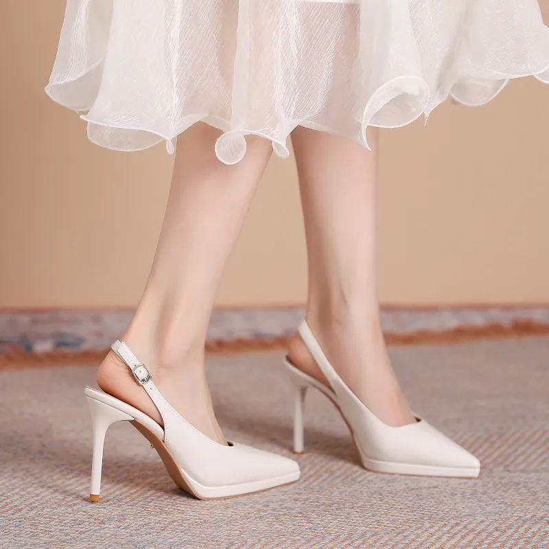 Varib Slim Heel High Heels 10CM Women's-4