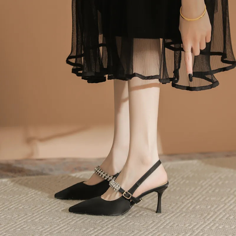 Varib Flared Heel High Heels 7cm Women's-5