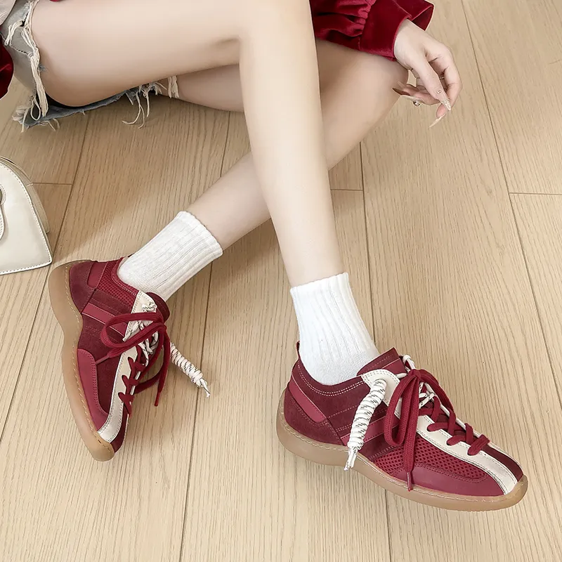 Varib Slip Resistant Moisture Wicking Lightweight Low Top Casual Running Shoes Women's Red-6
