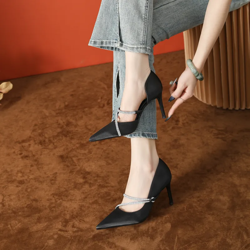 Varib Slim Heel High Heels 8CM Women's-3