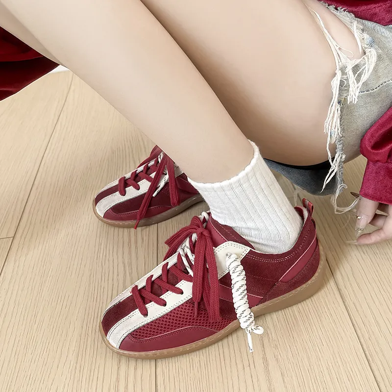 Varib Slip Resistant Moisture Wicking Lightweight Low Top Casual Running Shoes Women's Red-5