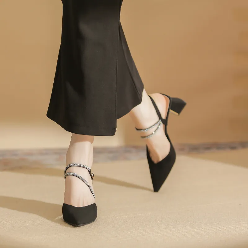 Varib Chunky Heel High Heels 6.5cm Women's-8