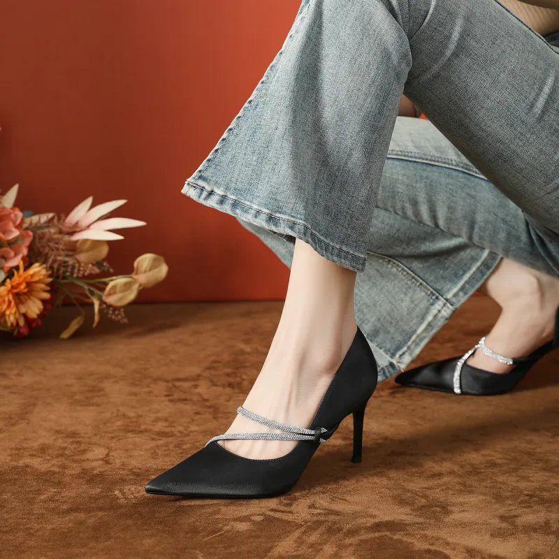 Varib Slim Heel High Heels 8CM Women's-2