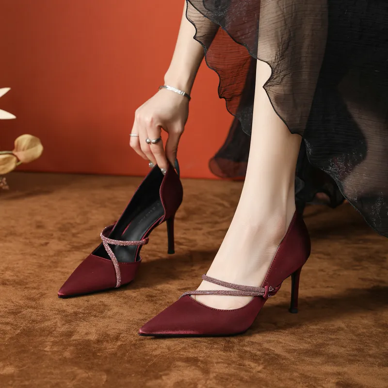 Varib Slim Heel High Heels 8CM Women's-11