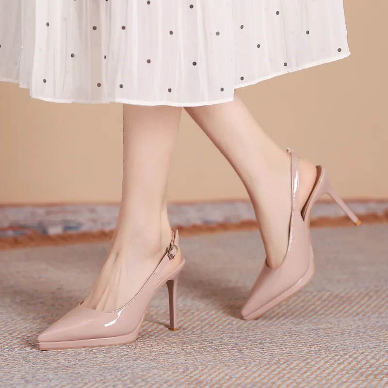 Varib Slim Heel High Heels 10CM Women's-9