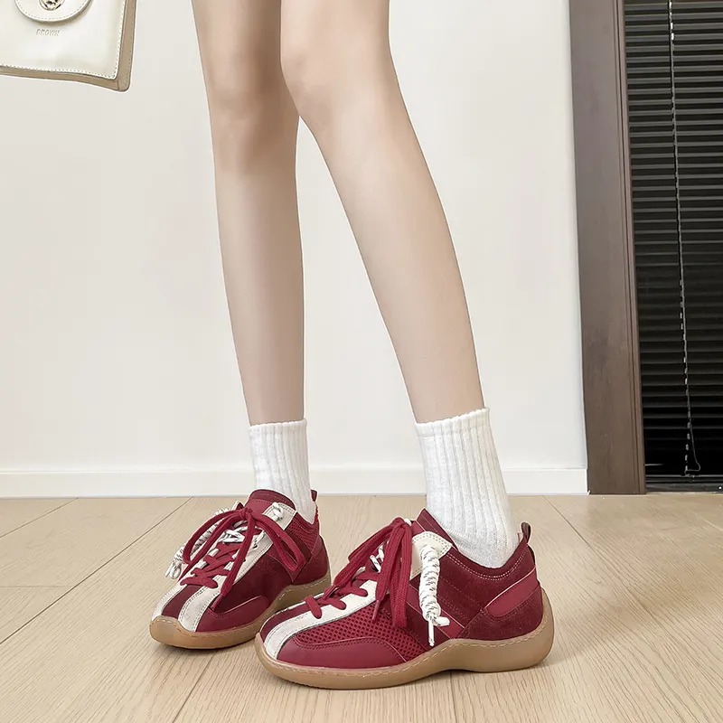 Varib Slip Resistant Moisture Wicking Lightweight Low Top Casual Running Shoes Women's Red-2