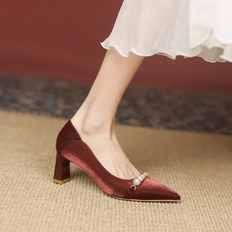 Varib Chunky Heel High Heels 6CM Women's-13