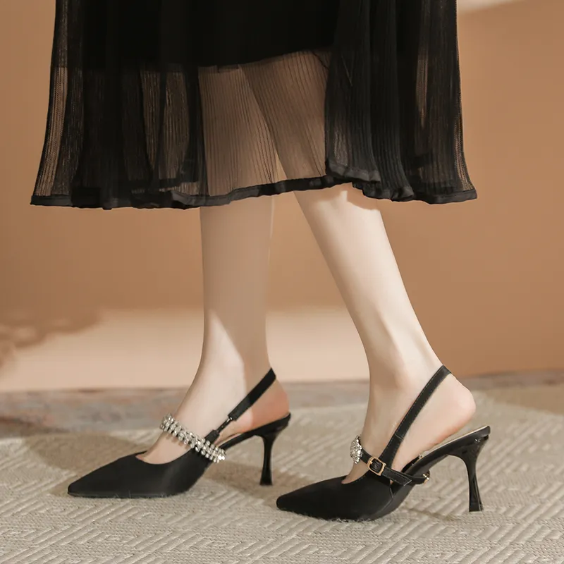 Varib Flared Heel High Heels 7cm Women's-4