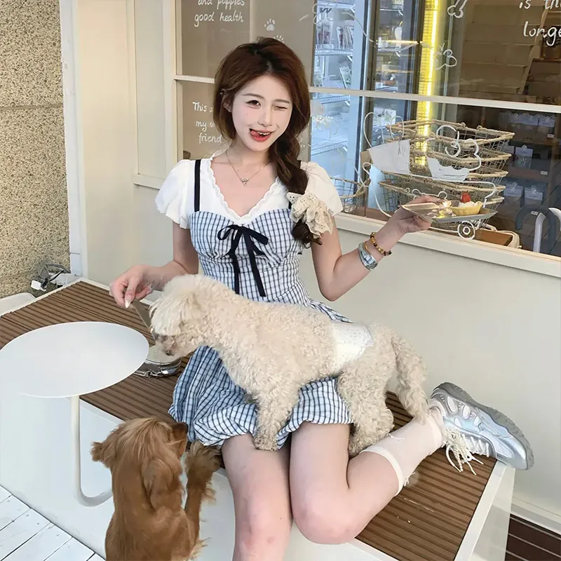 AINUOERMY Short Sleeved Dress Women's-11