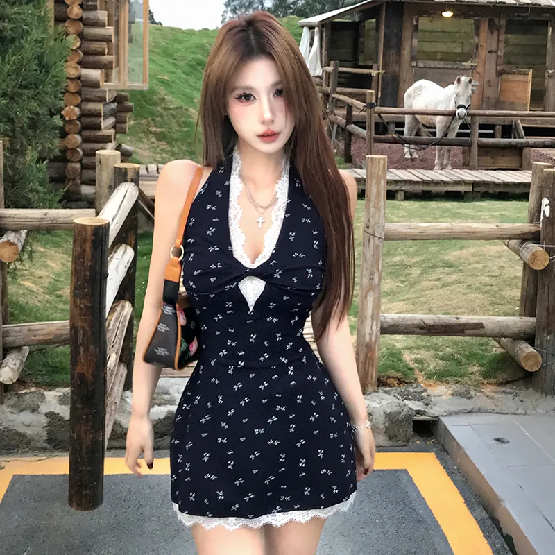 Vine Color Sleeveless Dress Style Women's Blue Single Item-12