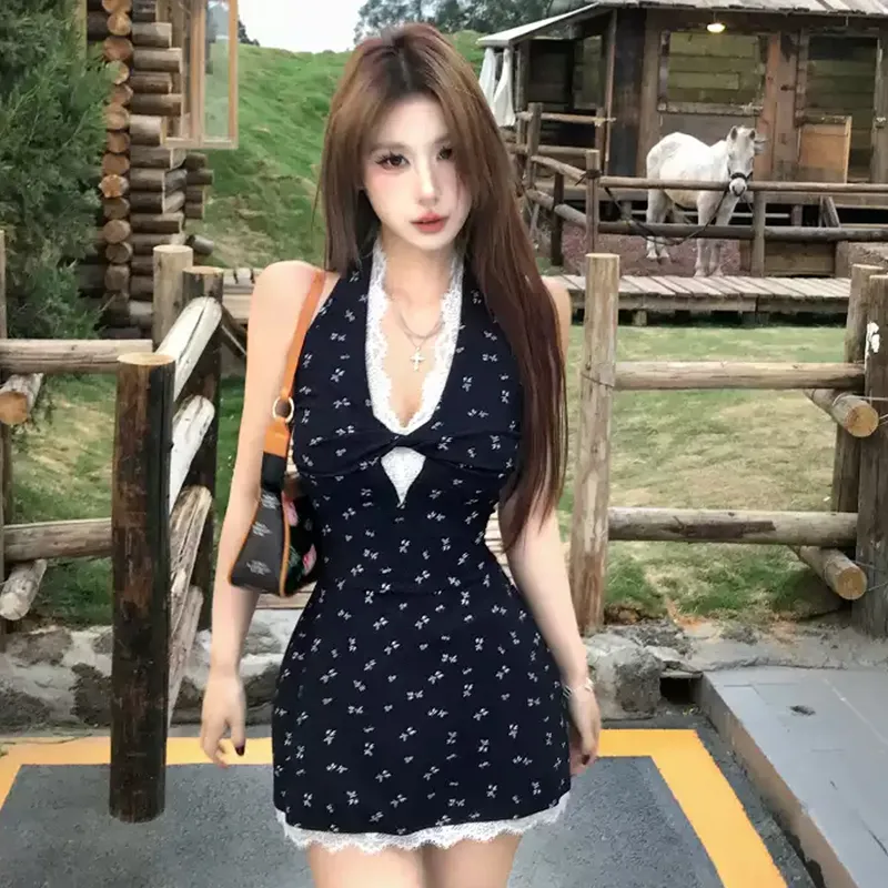 Vine Color Sleeveless Dress Style Women's Blue Single Item-13
