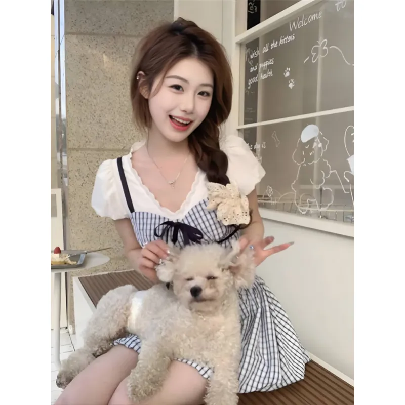 AINUOERMY Short Sleeved Dress Women's-11
