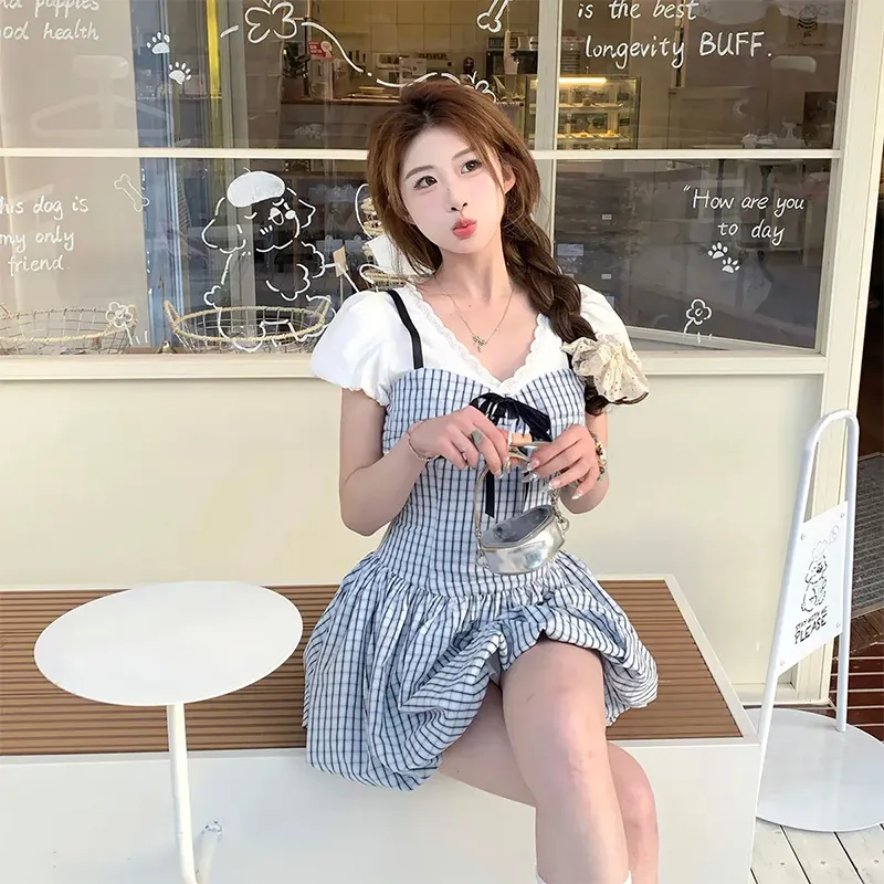 AINUOERMY Short Sleeved Dress Women's-6