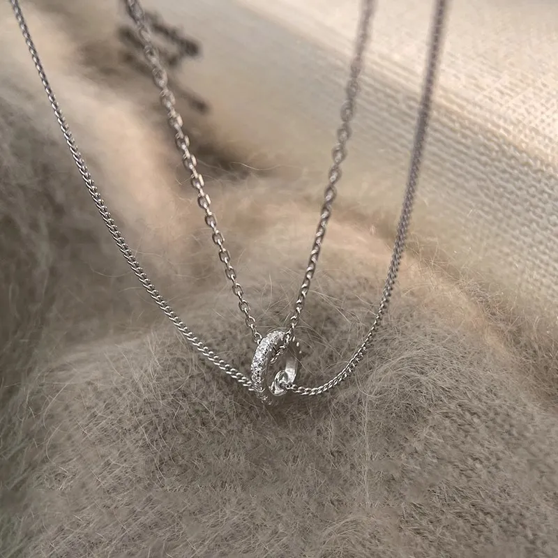 Hi There S925 Silver Necklaces Women's-5