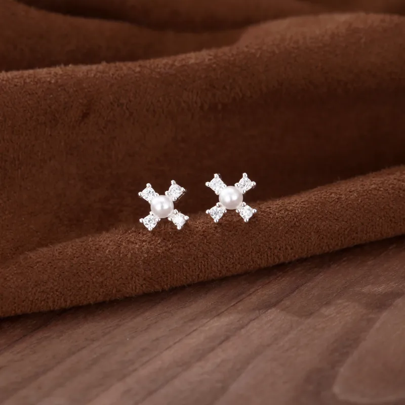 Hi There S999 Silver Stud Earrings Women's-2