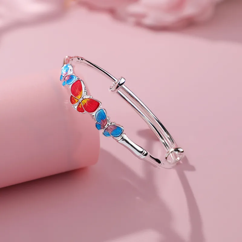 Hi There S999 Fine Silver Bangles Women's-2