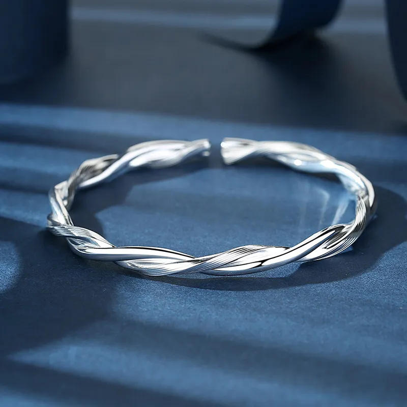 Hi There Pure Silver 9999 Bangles Unisex-3